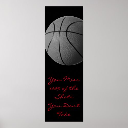 Motivational Quote Basketball Door Poster