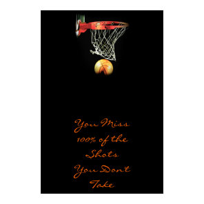 Motivational Quote Basketball Door Poster