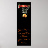 Motivational Quote Basketball Door Poster