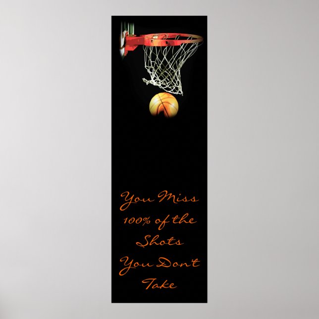Motivational Quote Basketball Door Poster (Front)