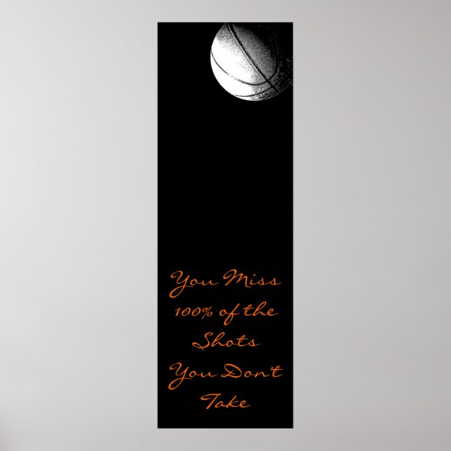 Motivational Quote Basketball Door Poster (Front)