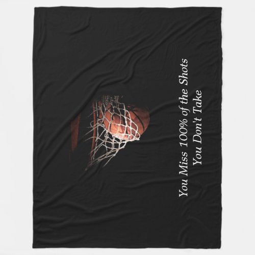 Motivational Quote Basketball Fleece Blanket