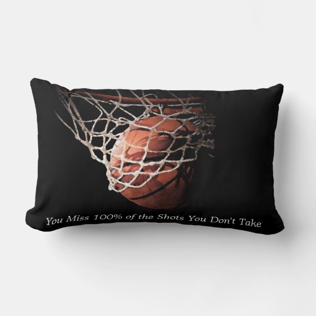 Motivational Quote Basketball Lumbar Pillow (Front)