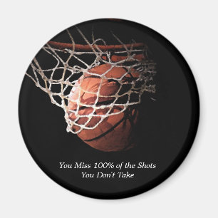 Motivational Quote Basketball Magnet