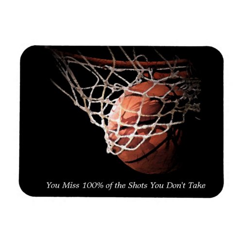 Motivational Quote Basketball Magnet