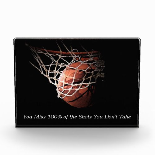 Motivational Quote Basketball Photo Block