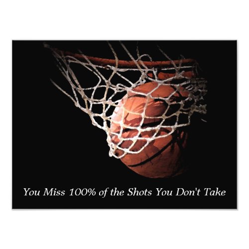 Motivational Quote Basketball Photo Print