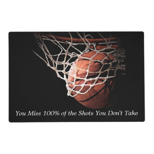 Motivational Quote Basketball Placemat