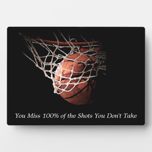 Motivational Quote Basketball Plaque