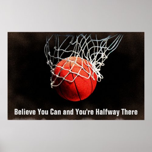 Motivational Quote Basketball Poster