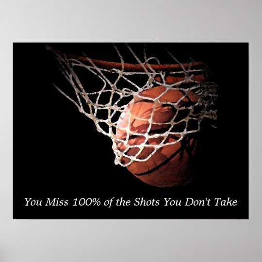 Motivational Quote Basketball Poster  Zazzle.com