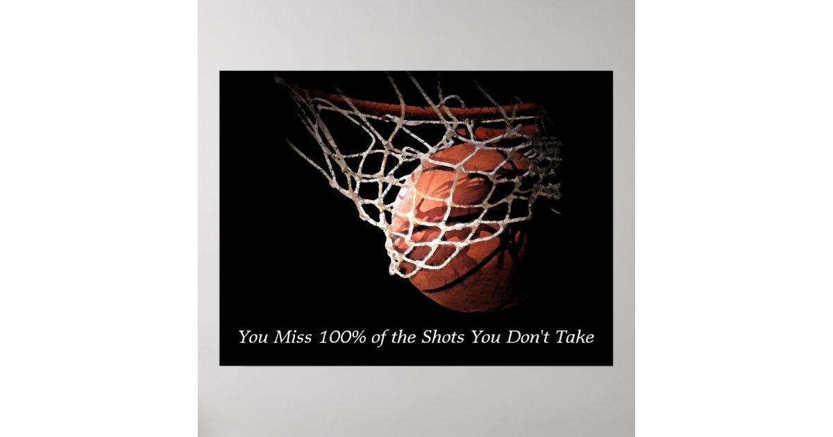 Motivational Quote Basketball Poster | Zazzle