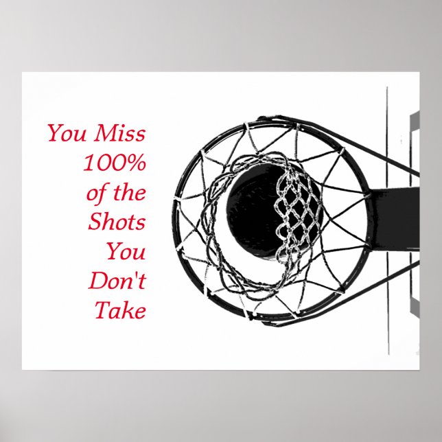 Motivational Quote Basketball Poster (Front)