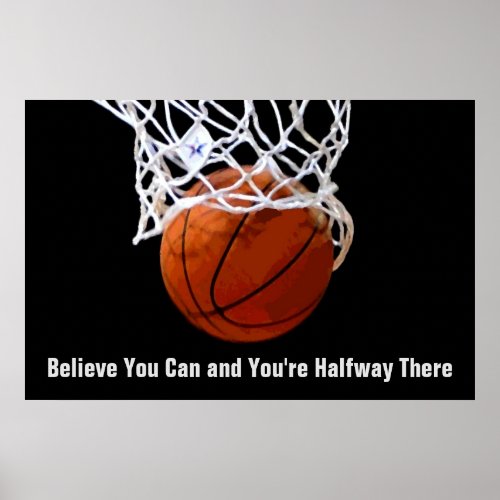 Motivational Quote Basketball Poster