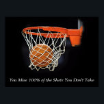 Motivational Quote Basketball Shot Poster Print<br><div class="desc">I Love This Game. Popular Sports - Basketball Game Ball Image.</div>