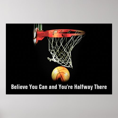 Motivational Quote Basketball Sport Inspirational Poster