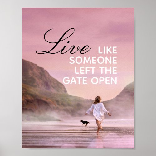 Motivational Quote Beach Photography Poster