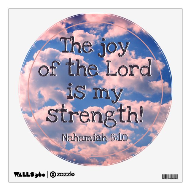 Motivational Quote Bible Verse Pastel Pink Clouds Wall Decal (Front)