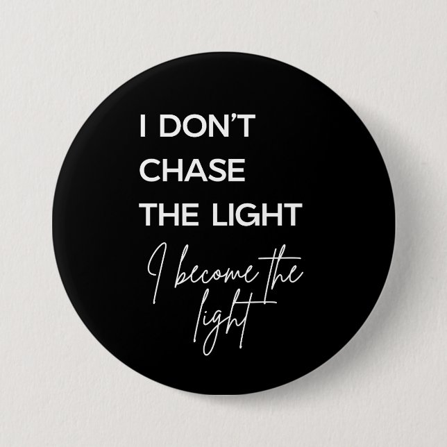 Motivational Quote Black Background Button (Front)