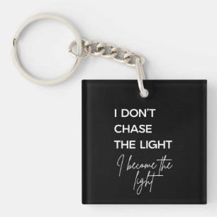 Motivational Quote Black Background Keychain