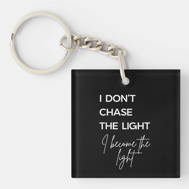 Motivational Quote Black Background Keychain (Front)
