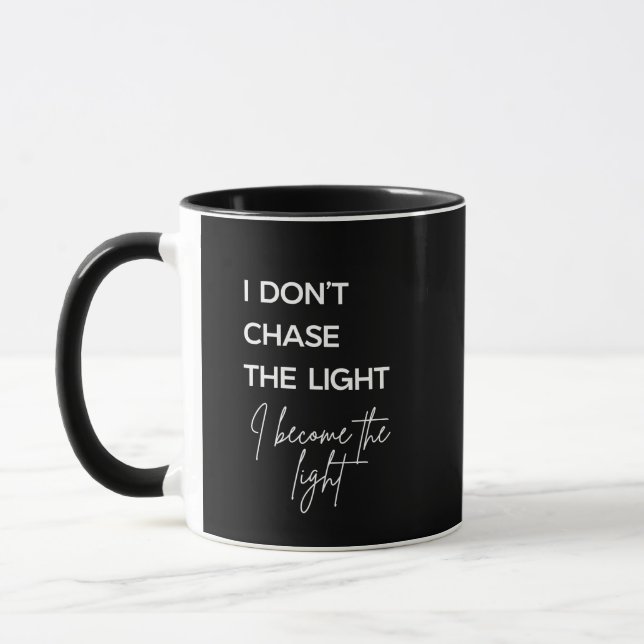 Motivational Quote Black Background Mug (Left)