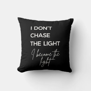 Motivational Quote Black Background Throw Pillow