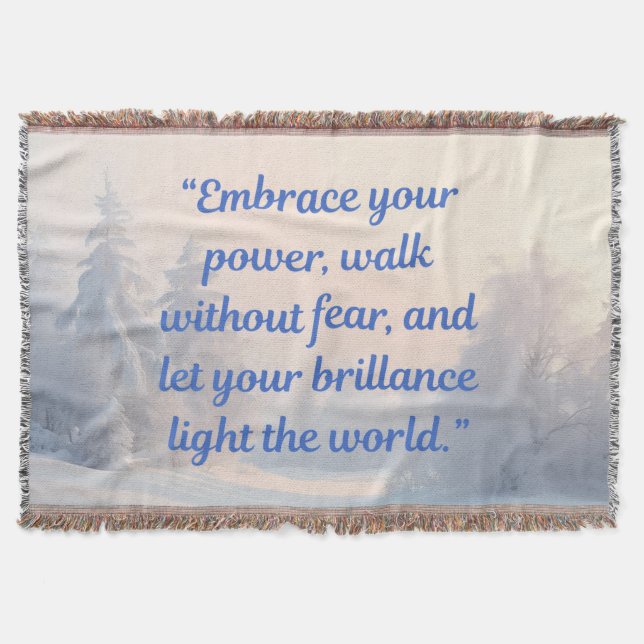  Motivational Quote Blanket "Brilliance & Courage" (Front)