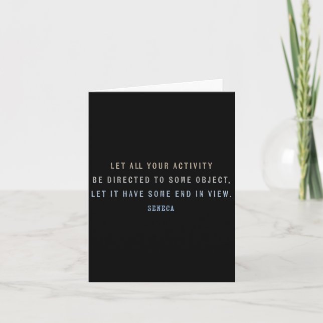 Motivational Quote By Seneca On Focus, Goals, Time Card (Front)