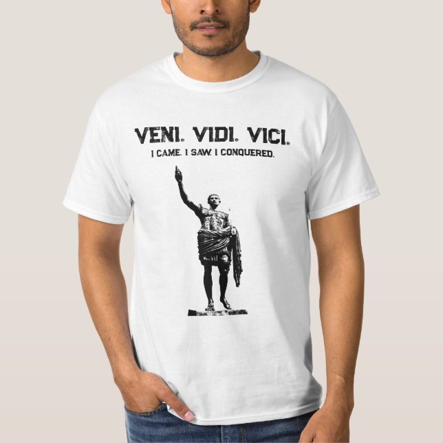 Motivational Quote Caesar Veni Vidi Vici Mens T-Shirt (Front)
