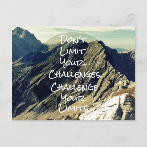 Motivational Quote Challenge Your Limits Postcard