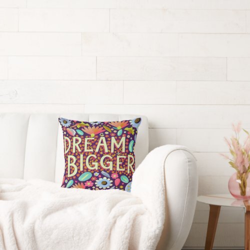 MOTIVATIONAL QUOTE CUTE ELEGANT FLORAL DESIGN THROW PILLOW