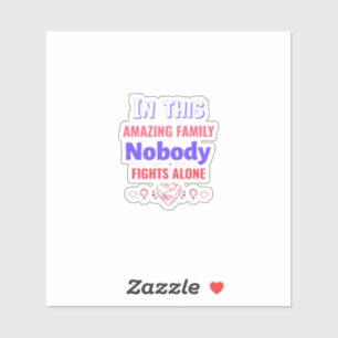 Motivational Quote Dad Gift Pink Ribbon Strong Sticker