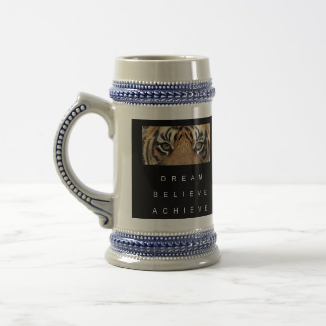 Motivational Quote Dream Believe Achieve Beer Stein (Left)