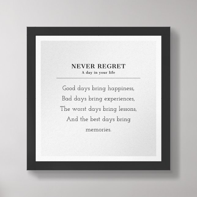 motivational quote elegant style minimalist poster (Framed Front)