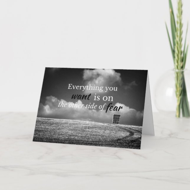Motivational Quote: Everything you want is on... Card (Front)