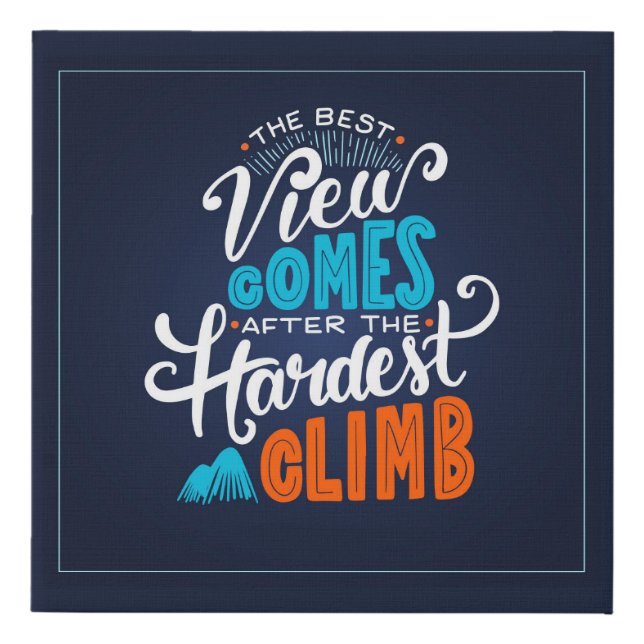 Motivational Quote Faux Wrapped Canvas Print (Front)