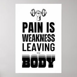 Motivational Quote for Gym Black & White Poster
