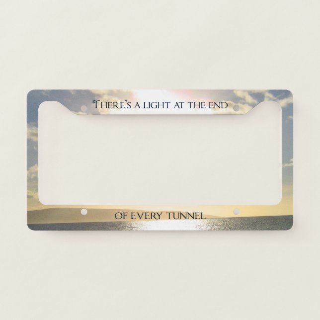 Motivational Quote for Mental Health Ocean Sunset License Plate Frame (Front)