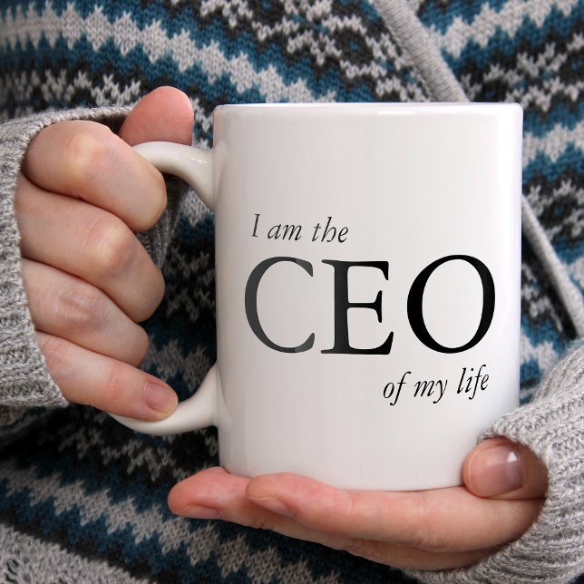Motivational Quote I am the CEO of my Life Giant Coffee Mug (Creator Uploaded)