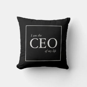Motivational Quote I am the CEO of my Life Throw Pillow