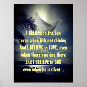 Motivational Quote I Believe Inspirational Poem Poster