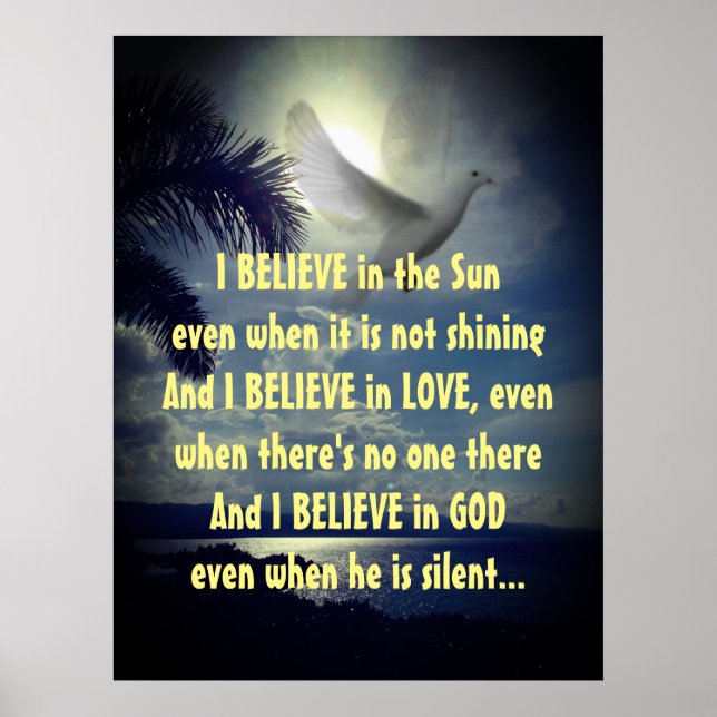Motivational Quote I Believe Inspirational Poem Poster (Front)