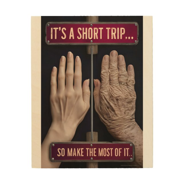 motivational quote :It's a short trip  Wood Wall Art (Front)
