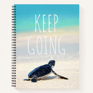 Motivational Quote Keep Going Beach Turtle  Notebook