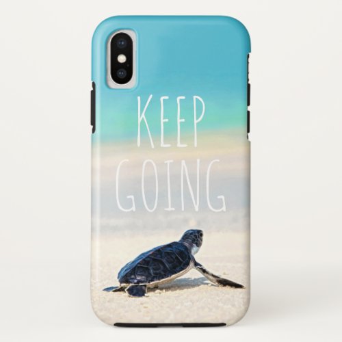 Motivational Quote Keep Going Turtle Beach Case_Ma iPhone X Case