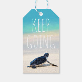 Motivational Quote Keep Going Turtle Beach Gift Tags