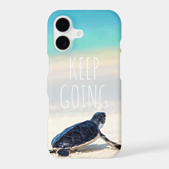 Motivational Quote Keep Going Turtle Beach iPhone Case (Back)