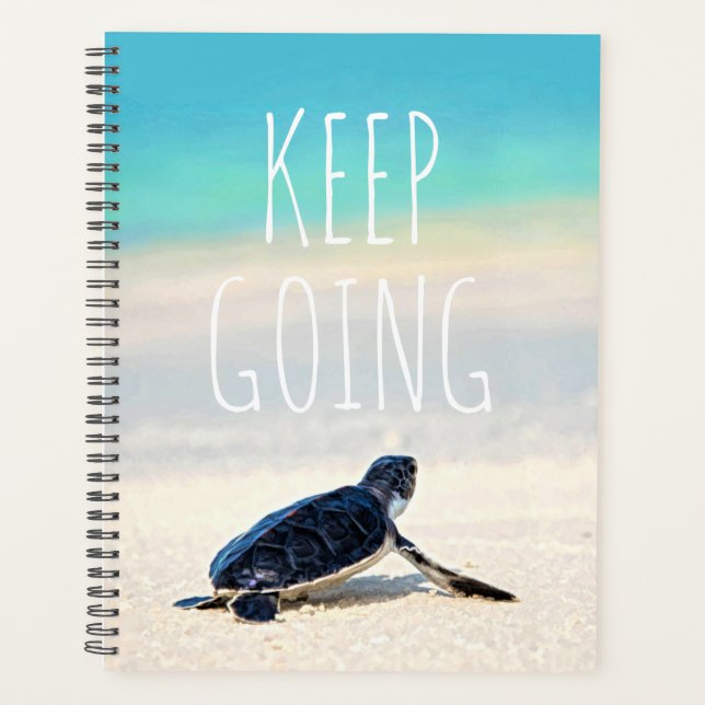 Motivational Quote Keep Going Turtle Beach Planner (Front)