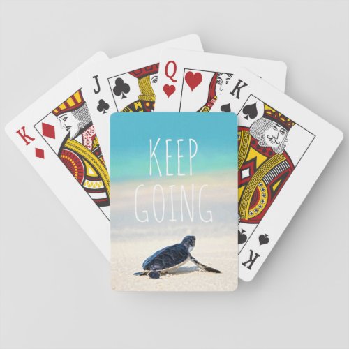 Motivational Quote Keep Going Turtle Beach Poker Cards